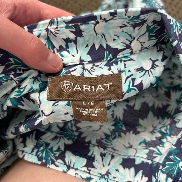 Ariat men's floral sunflower polo - Picture 4 of 4